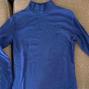 Women's Blue Turtleneck Top